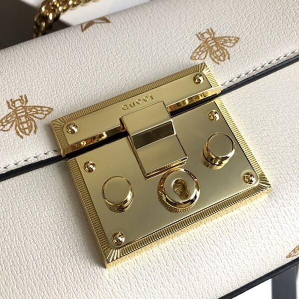 【グッチ】Padlock☆ビー&スター レザースモールショルダーバッグ偽物432182 DJ2LG 8711