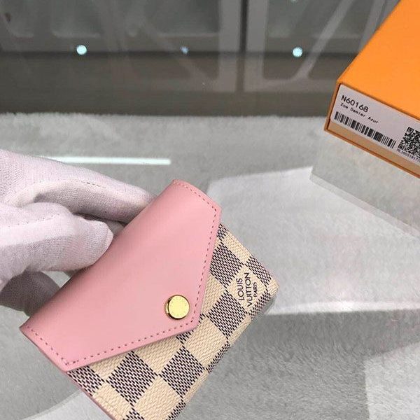 日本未入荷★ルイヴィトン 財布 偽物 折り財布 ポルトフォイユ・ゾエ ダミエ N60168