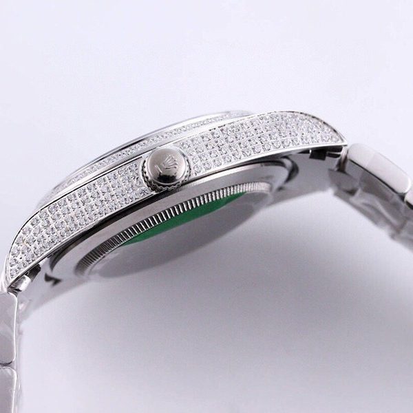 【限定カラー】 ロレックス 時計 スーパーコピー オイスターパーペチュアル 41  オレンジ系 全面ダイヤ メンズ roz15094