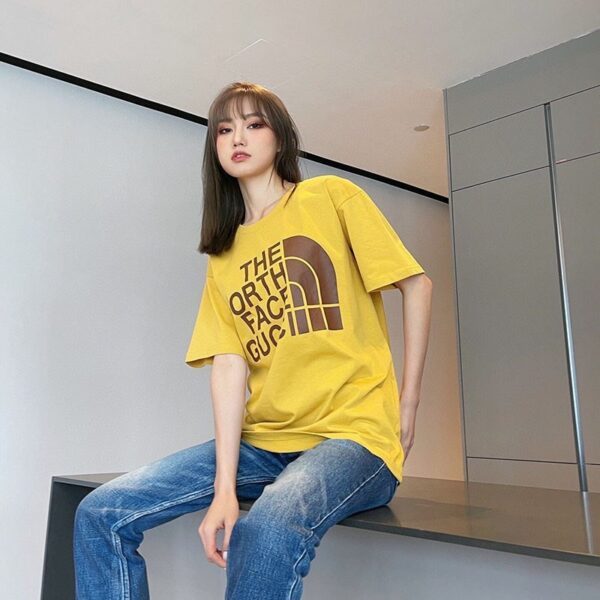 人気No1 グッチ Tシャツ トップス ノースフェイス 偽物オーバーサイズ 黄 新作 グッチ Noh21570