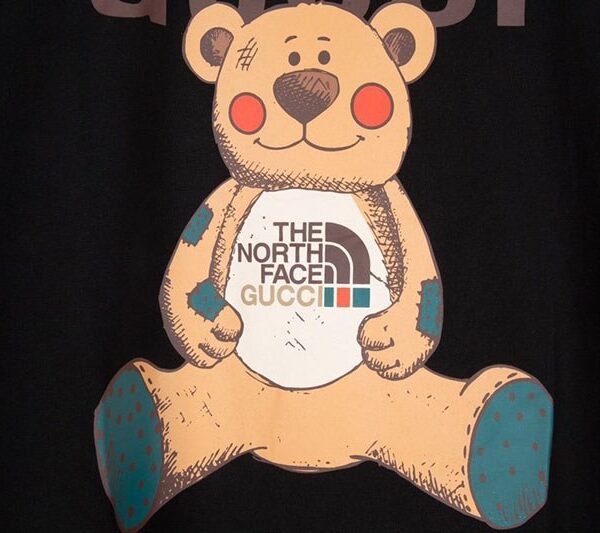 送料込 グッチ×ノースフェイス テディベア コピー コラボ★スペシャルロゴTシャツ Nov74493