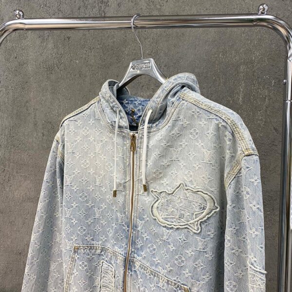 お早めに ​ルイヴィトン デニムジャケット 偽物 LV×NBA ジップスルーフーディ 1A8WTS