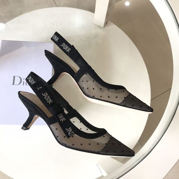 追跡付き発送ジャディオール 偽物 スリングバックパンプス★ブラック プリュムティ dem27844