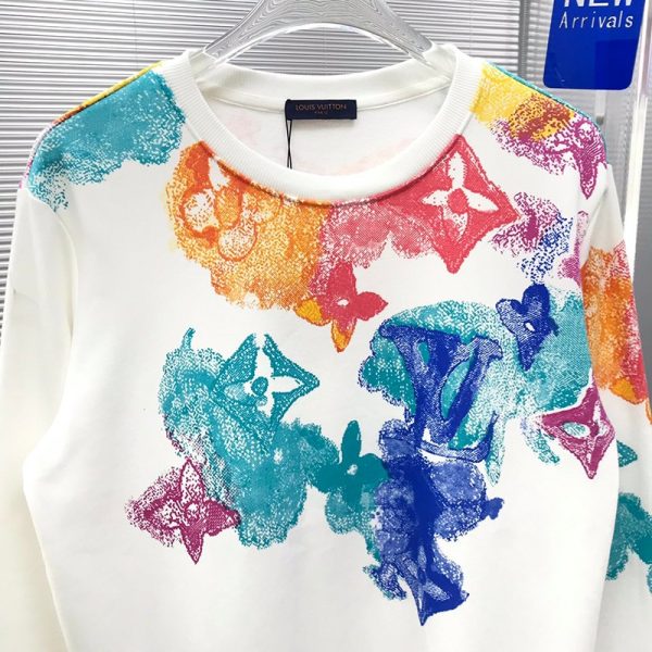 ☆芸能人愛用☆ ルイヴィトン トレーナー コピー シャツウォーターカラーモノグラム vur60256
