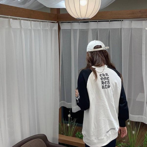 欲しい♡超限定♪クロムハーツ ロングＴシャツ 偽物 ホースシュー&スター ブラック Kum61331
