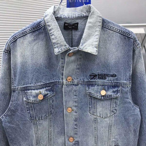 【日本未発売】バレンシアガ Corporate Large Fit ジャケット 偽物★ヴィンテージブルー ライトデニム 657608TDW154307
