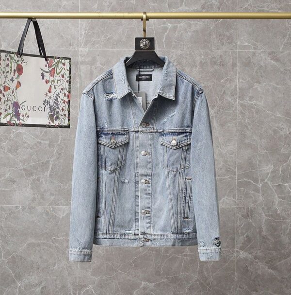 目を惹くカラーバレンシアガ Barcode Large Fit ジャケット コピー★ライトブルーデニム 664329TBP488961