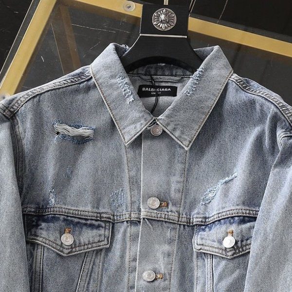 目を惹くカラーバレンシアガ Barcode Large Fit ジャケット コピー★ライトブルーデニム 664329TBP488961