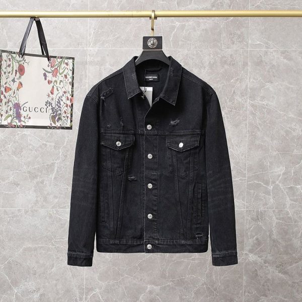 稀少バレンシアガ Barcode Large Fit ジャケット 偽物★ブラックデニム bax80679