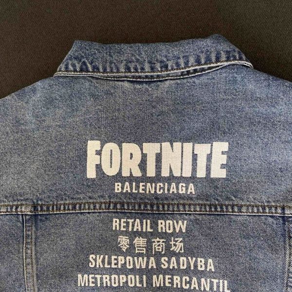 日本未入荷バレンシアガ コピー Fortnite©2021 EPIC GAMES, INC Large Fit ジャケット デニム ブルー bas78281