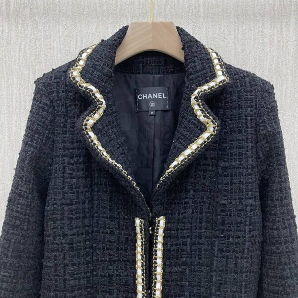 大人気！☆シャネル☆ 上品♪ RECAP ツイードダブルコート/ブラック shs43689