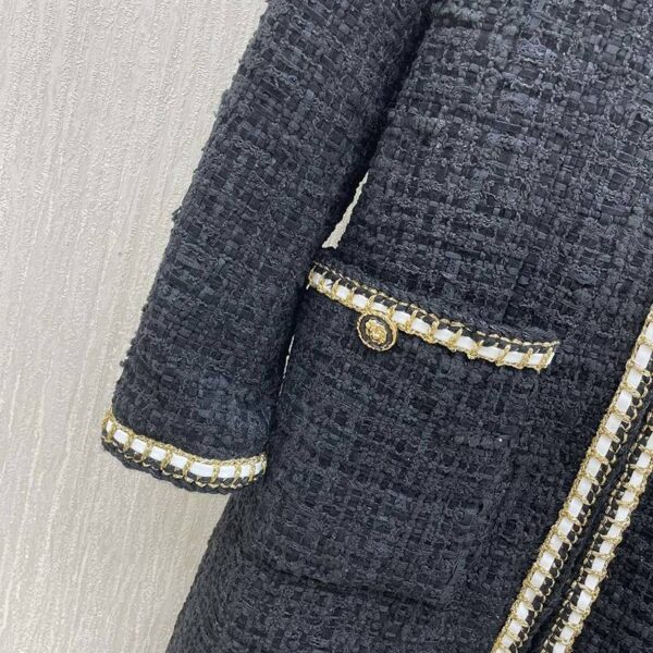 大人気！☆シャネル☆ 上品♪ RECAP ツイードダブルコート/ブラック shs43689