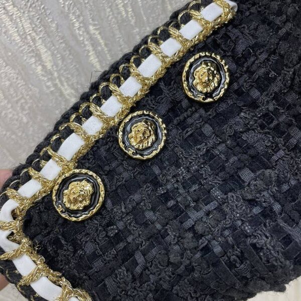 大人気！☆シャネル☆ 上品♪ RECAP ツイードダブルコート/ブラック shs43689