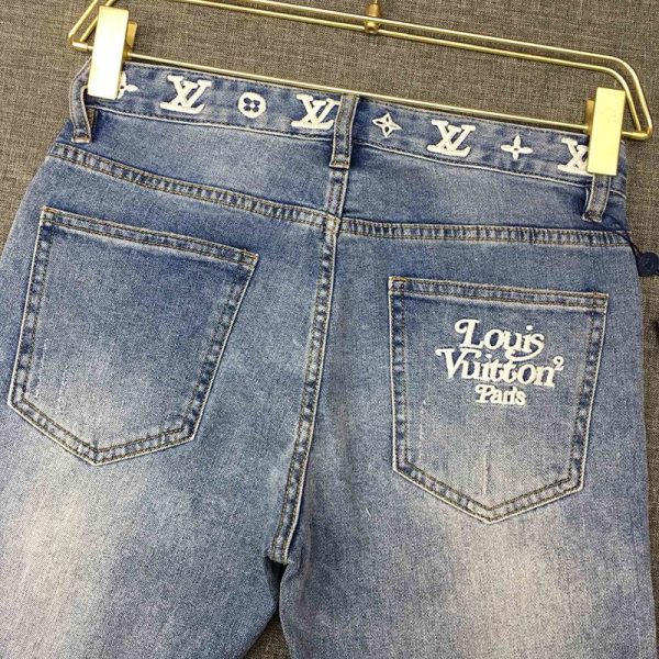 セール新作 ルイヴィトン デニムパンツ 偽物 モノグラムパッチワーク vuy17230