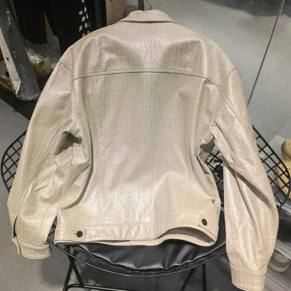 サンローラン 偽物 デニムスタイル ボタンジャケット スムースレザー 529949YC2OC100