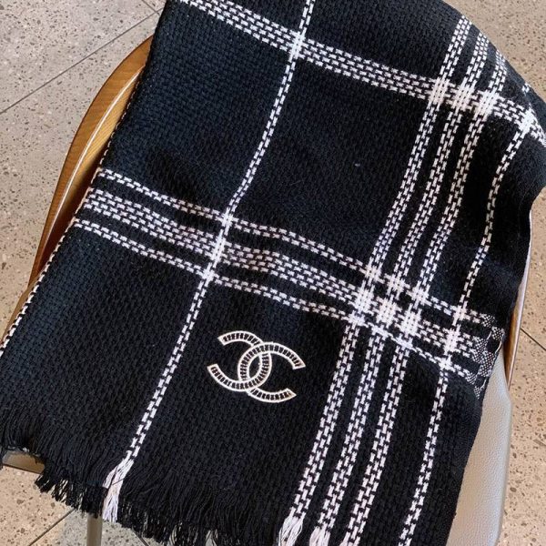 稀少 完売必至 シャネル ストール ウール シルク カシミヤ CC 偽物 shc16039
