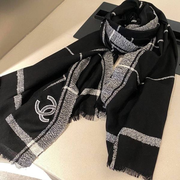 21AW 定番人気 シャネル ストール ウール偽物 シルク カシミヤ CC shl82275