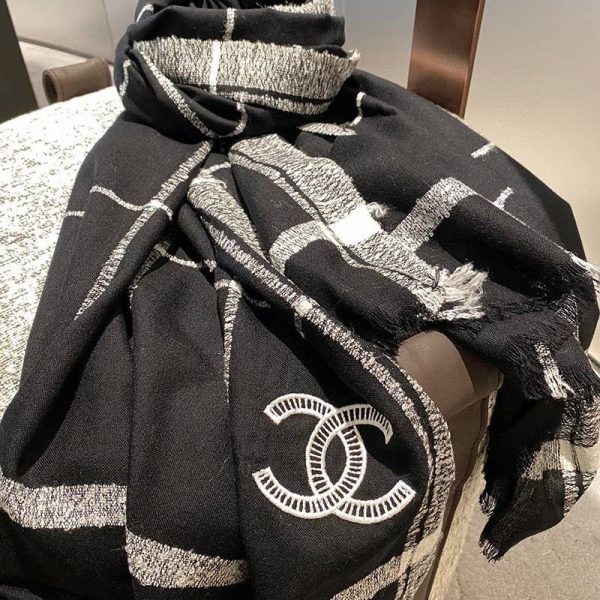 21AW 定番人気 シャネル ストール ウール偽物 シルク カシミヤ CC shl82275