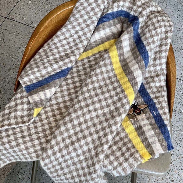 最安値挑戦 グッチ 千鳥柄 コピー カシミヤスカーフ gud30913