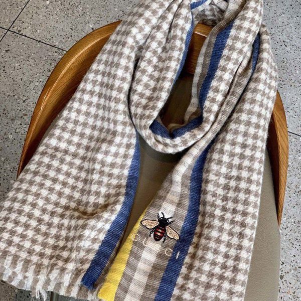 最安値挑戦 グッチ 千鳥柄 コピー カシミヤスカーフ gud30913