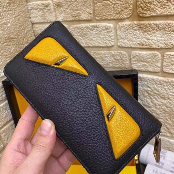 人気No1フェンディ ジップアラウンド 長財布 偽物 ブラック バッグ バグズ ジッパーウォレット カスタマイズ fel89179