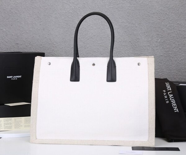 定番【サンローラン トートバッグ 偽物】リヴ・ゴーシュ コーテッドリネントートバッグ Sac89785