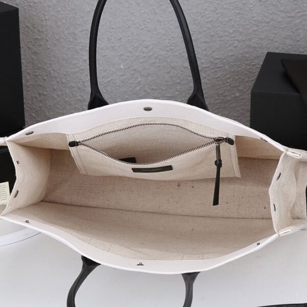 定番【サンローラン トートバッグ 偽物】リヴ・ゴーシュ コーテッドリネントートバッグ Sac89785