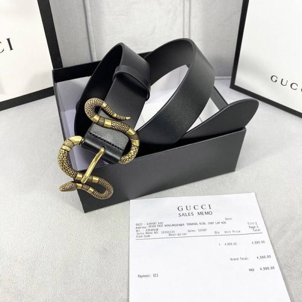 【人気】グッチ ベルト コピーN級品 Gスネーク 4cm幅 gue23704