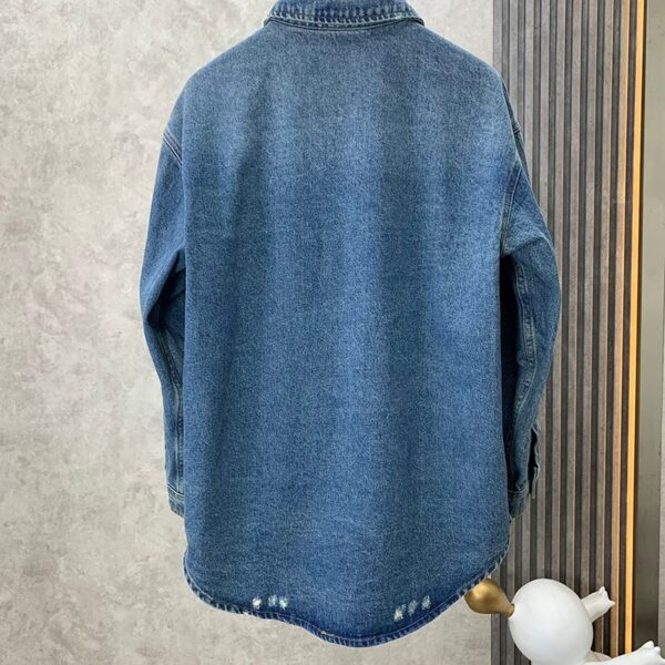 送料込 プラダ  偽物 オーバーサイズ オーガニックデニム シャツ pug48313