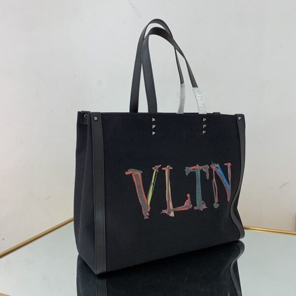 超希少！ヴァレンティノ トートバッグ コピー ショッピングバッグ NEON VLTN キャンバス ミディアム XY2B0A35DJKN78
