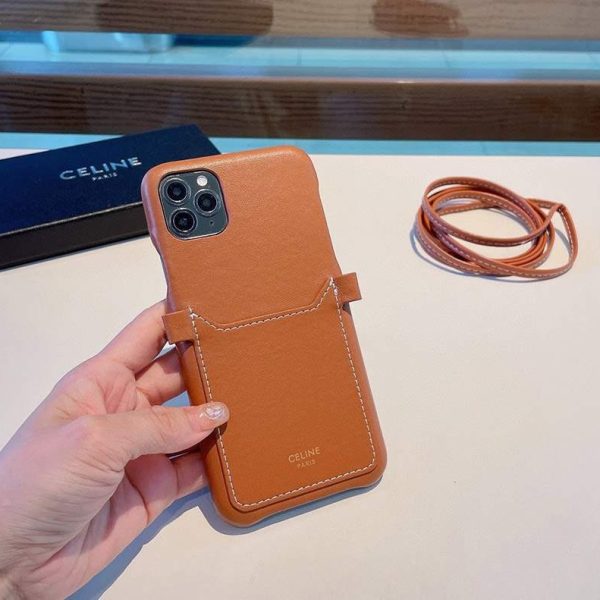 セリーヌ☆トリオンフ 偽物ストラップ付き iPhone11/12 pro ケース♪ Ces83619