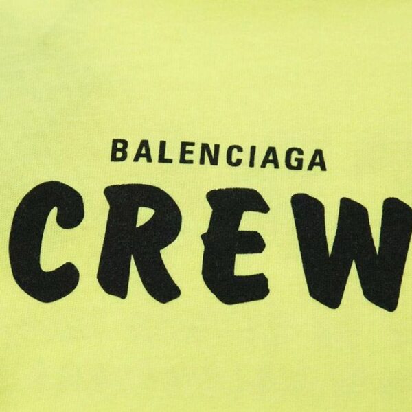21AW新作バレンシアガ CREWロゴ Tシャツ 偽物 イエロー bah06821