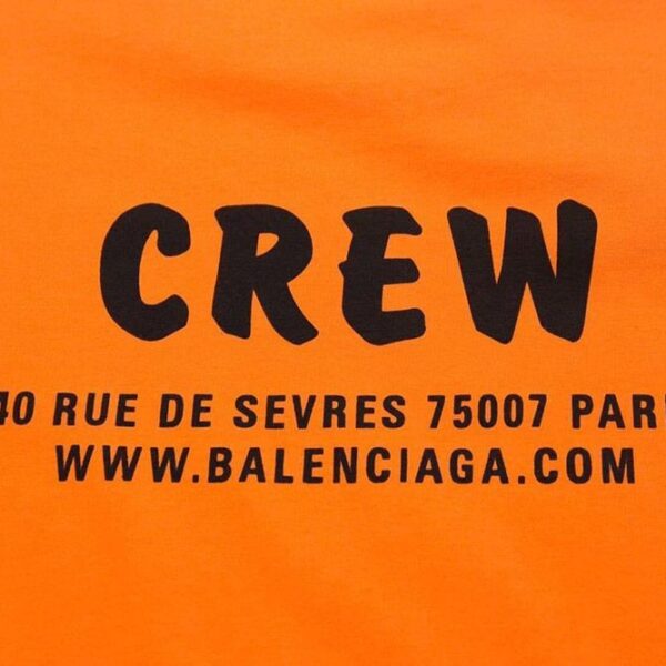 争奪戦バレンシアガ CREWロゴ Tシャツ コピー オレンジ baj54841