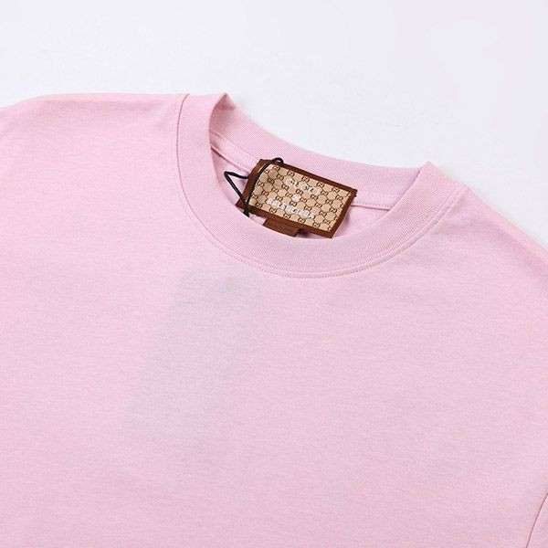 送料込グッチ バレンシアガ コピー コラボ ロゴ ピンクTシャツ guc85308