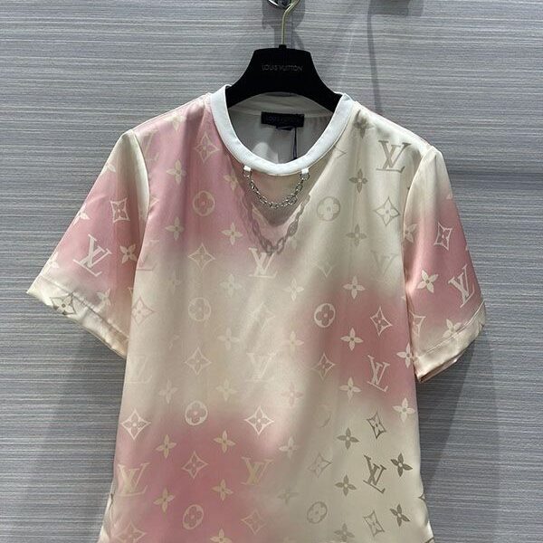 入手困難 ルイヴィトン グラディエントLVサークルTシャツ 偽物 上下セット vud07839