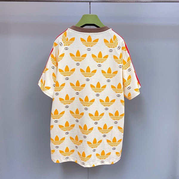 世界中で大人気♪ディダス×グッチ コットン ジャージ Tシャツ 偽物 gus90660