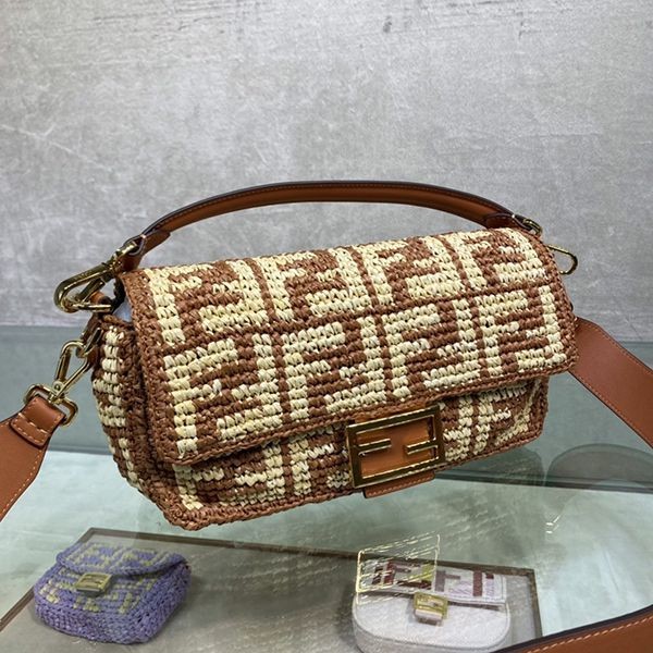 ★日本!!人気！フェンディ☆バゲット 偽物 ラフィアバッグ FFクロシェ feq96183