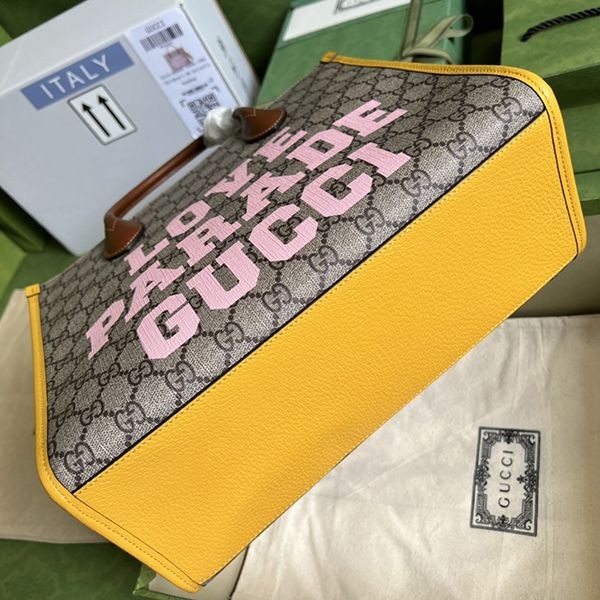 送料込グッチ 100周年 ハンドバッグ コピー ブラウン トートバッグにも gua50621