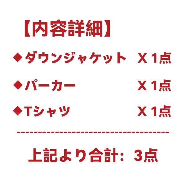 ハイブランド福袋 メンズ 2023★スーパーコピー服(ダウン・パーカー・Tシャツ)3点★