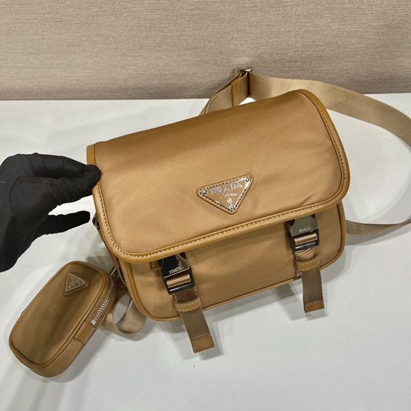 ハイブランド コラボ 2022プラダ Re-Nylon x サフィアーノレザー ショルダーバッグ コピー pud08087