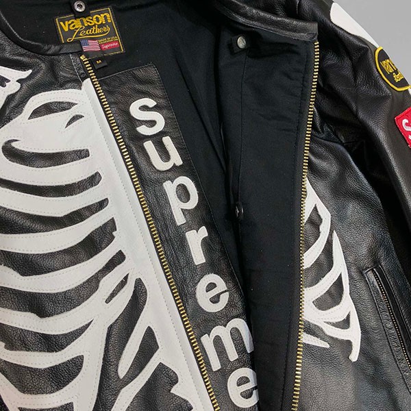 シュプリーム vanson 偽物 ヴァンソン レザー ボーン ジャケット Shg54235