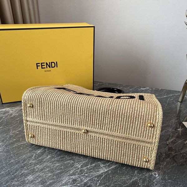 すぐ届く フェンディ ミディアム サンシャイン コピー ラフィア バッグ かご feo55720