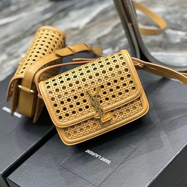 サンローラン ソルフェリーノ box 偽物 ウィッカー ショルダーバッグ Sac07398