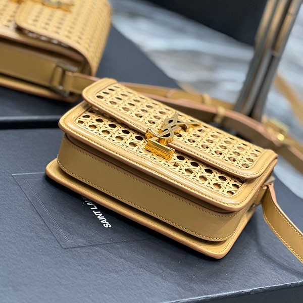 サンローラン ソルフェリーノ box 偽物 ウィッカー ショルダーバッグ Sac07398