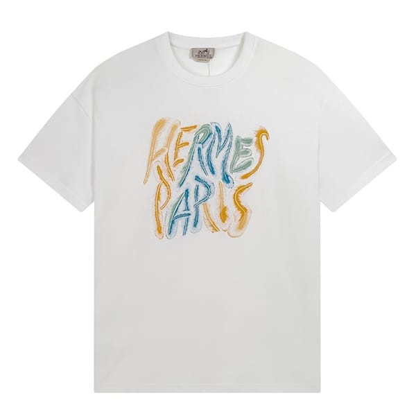 【大人気♪】エルメス 偽物 ロゴTシャツ 2色 ery62609