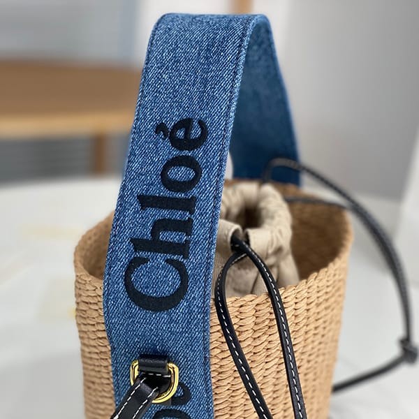高品質 クロエ WOODY コピー スモール バスケット かごバッグ/ Denim chw91338
