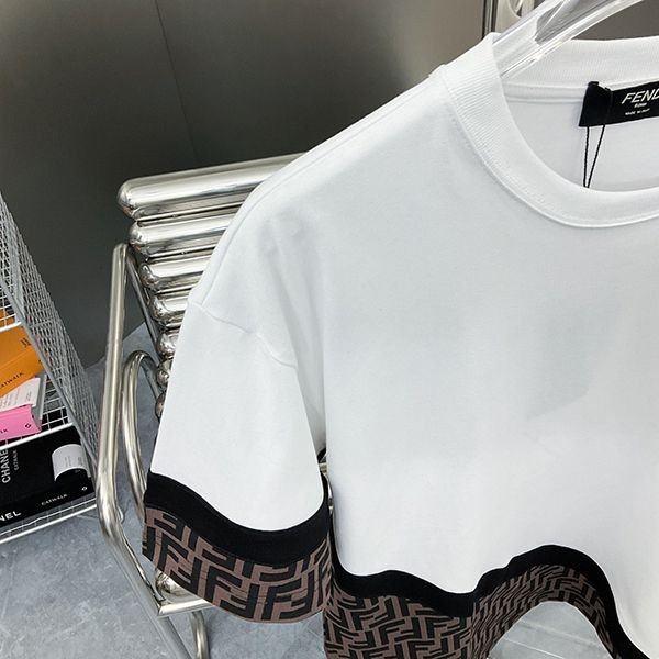 素敵な フェンディ ホワイトジャージー Tシャツ コピー fey08198