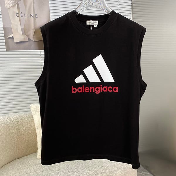 人気急上昇バレンシアガ X アディダス コピー ロゴ Tシャツ ベスト 3色 bad01214