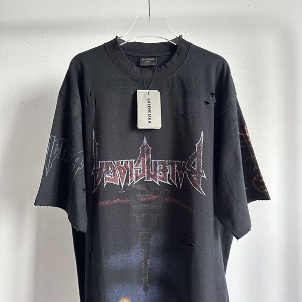 一目惚れ♪ バレンシアガ Tシャツ 偽物 ボクシーフィット bai91518