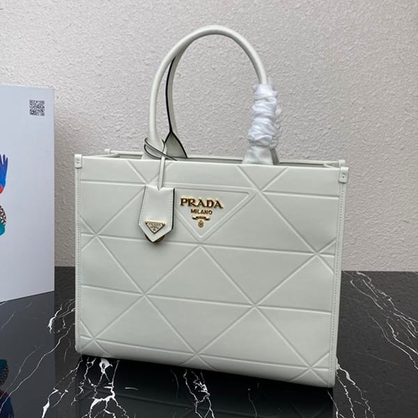 n級品 おすすめプラダ 偽物 ステッチモチーフ ラージ レザー ハンドバッグ 3サイズ puh27282